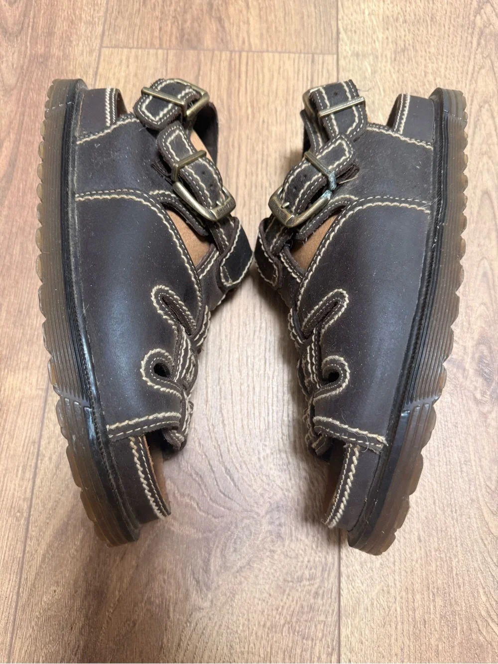 Earth Shoe Woodstock 3 Leather Fisherman Sandals Brown Adjustable Comfort Mens 9